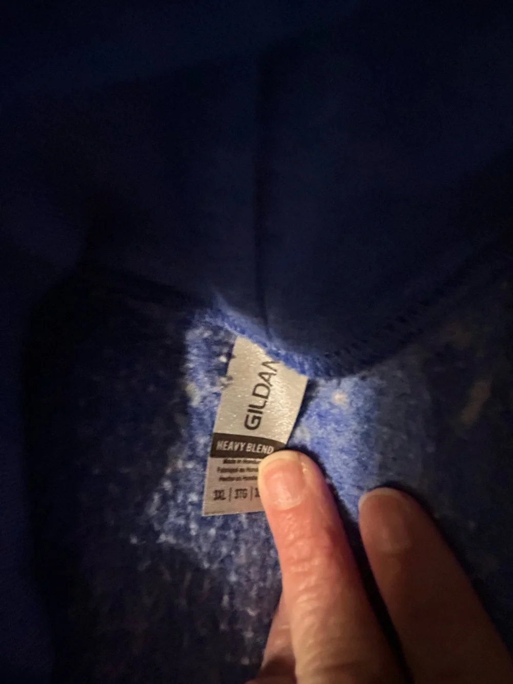 Gildan Blue Men's 'Save Me' Graphic Hoodie with Speckled Design